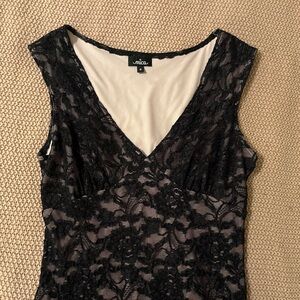 Mica Pink and Black Lace Dress